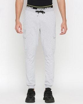 men heathered straight fit joggers