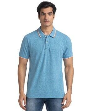 men heathered tailored fit polo t-shirt