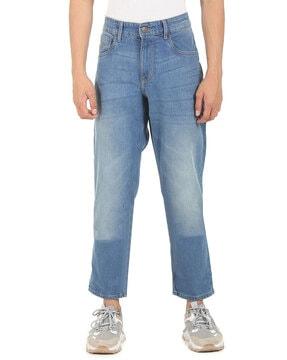 men heavily washed delta slim fit jeans