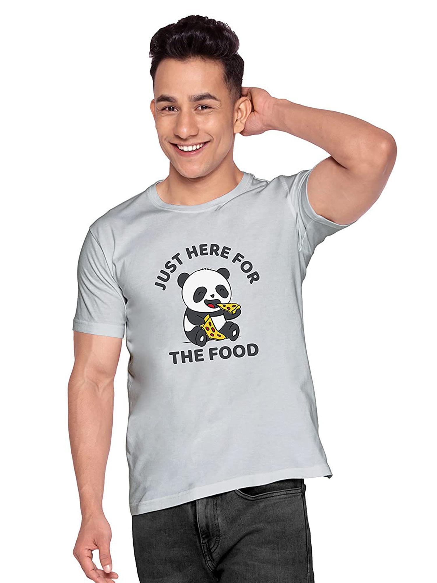 men here for the food grey t-shirts