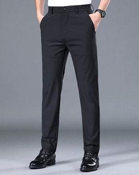 men high-rise ankle length track pants