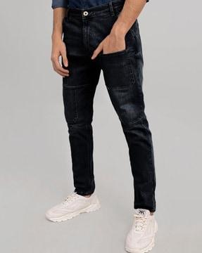 men high-rise baggy fit jeans