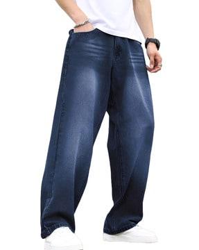 men high-rise baggy fit jeans