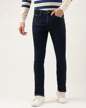 men high-rise straight fit jeans