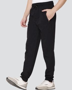 men high-rise straight fit track pants