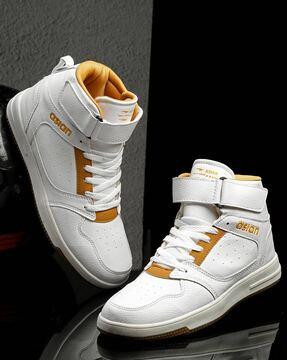 men high-top lace-up shoes