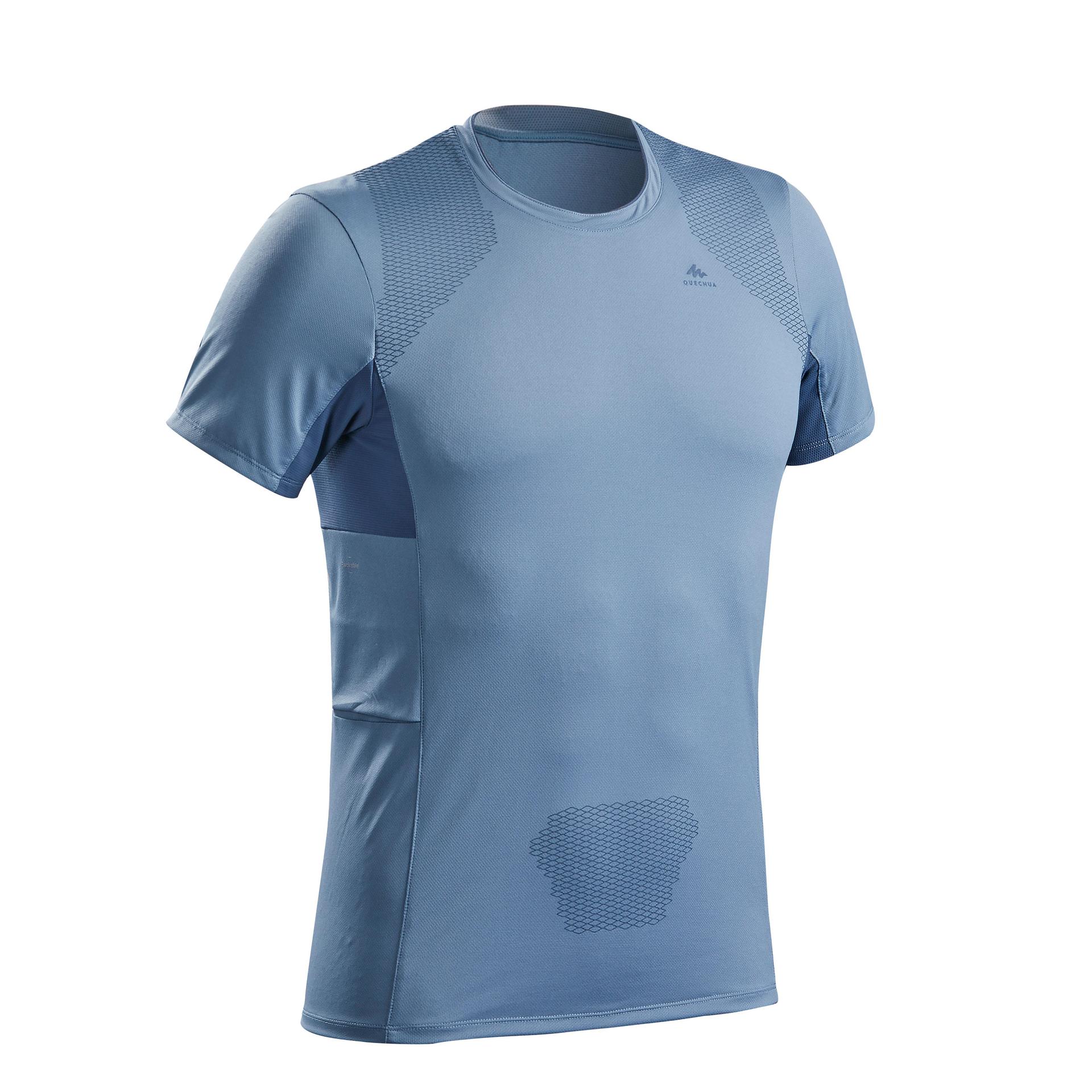 men hiking half sleeve synthetic t-shirt mh900 blue