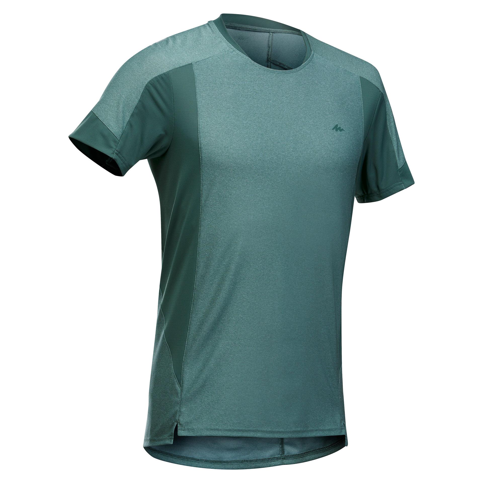 men hiking quick dry t-shirt mh500 green