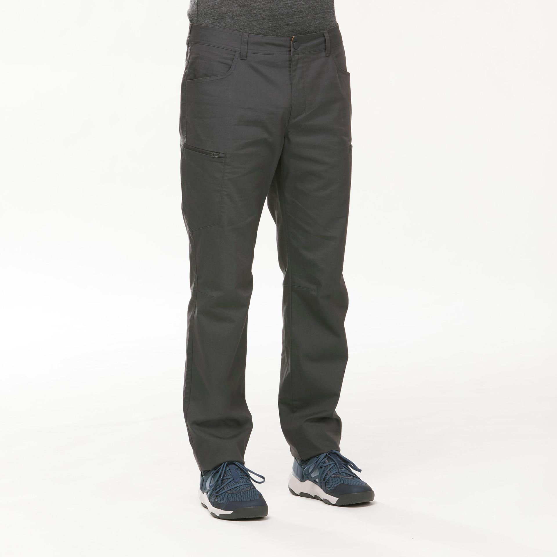 men hiking trousers nh500 grey