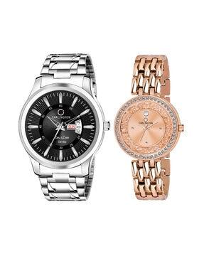 men his & her couple analogue watch set