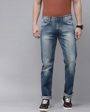 men holborne heavily washed straight fit jeans