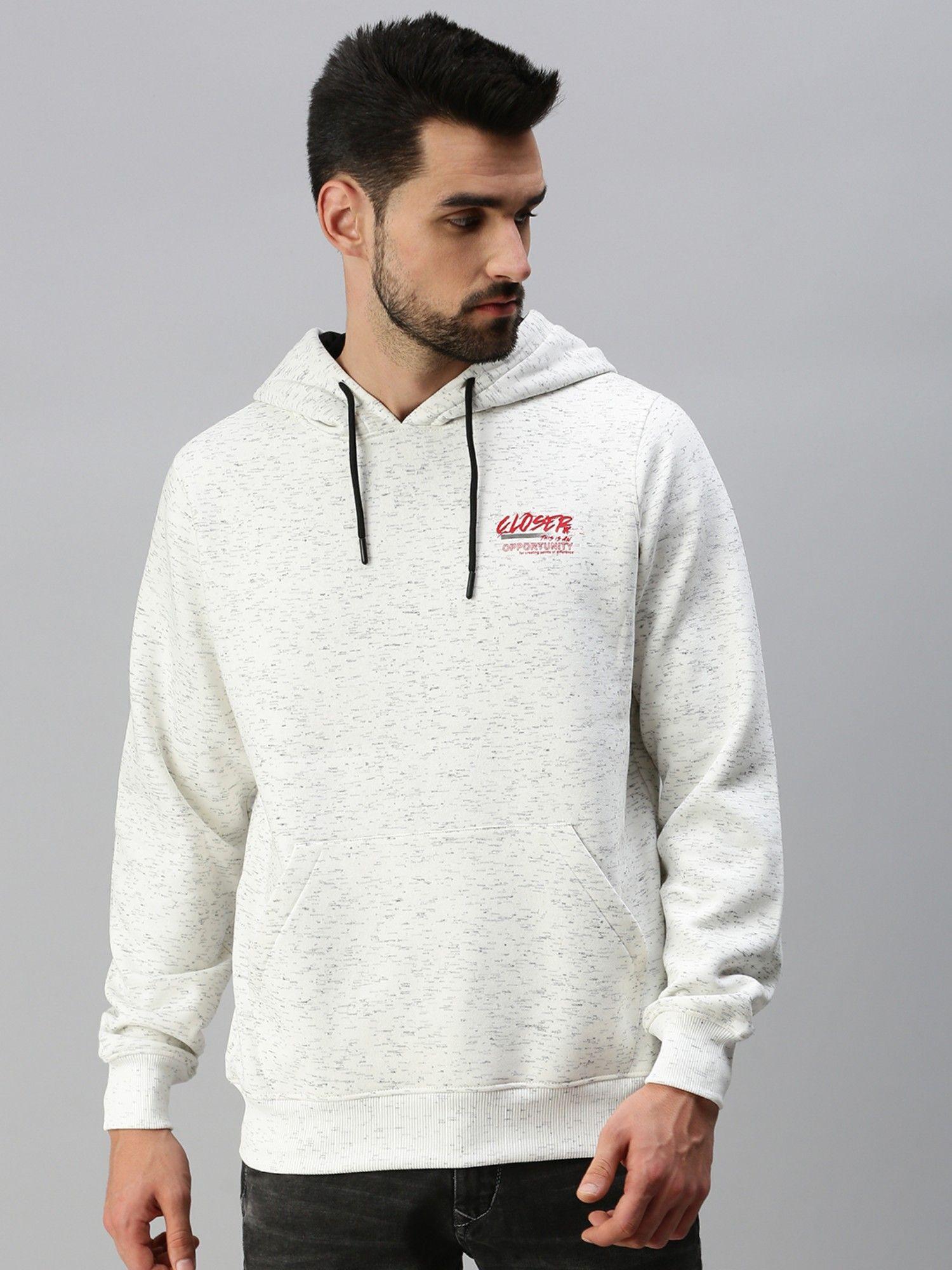 men hooded sweatshirt in white