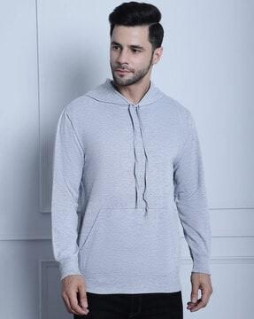 men hooded sweatshirt with kangaroo pocket