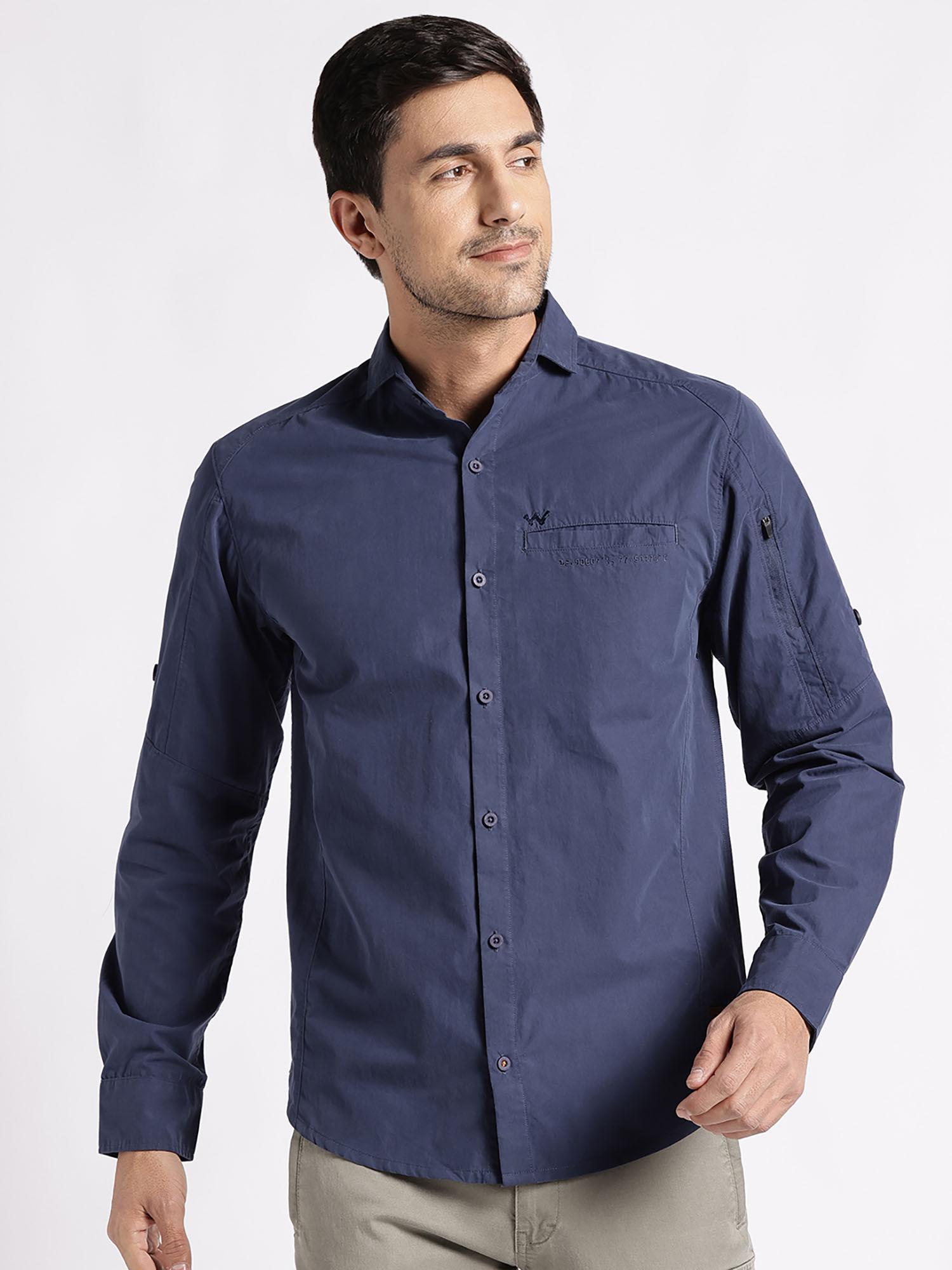 men java 2 pockets cargo shirt - navy