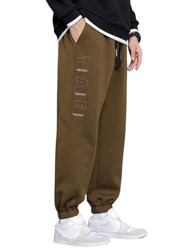 men joggers ||track pant for men || men joggers || printed joggers (tp-25-28) (l, brown)