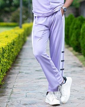 men joggers track pants with contrast tapping