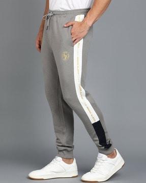 men joggers with contrast side panelling