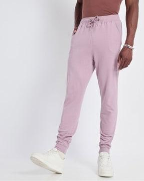 men joggers with elasticated drawstring waist
