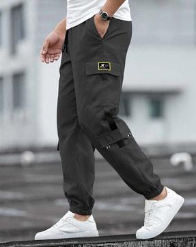 men joggers with flap pockets