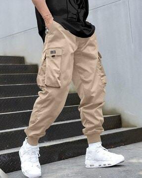 men joggers with flap pockets