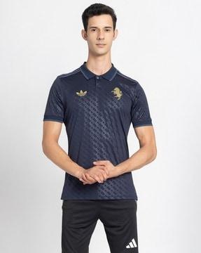 men juve 3 jsy football slim fit polo t-shirt