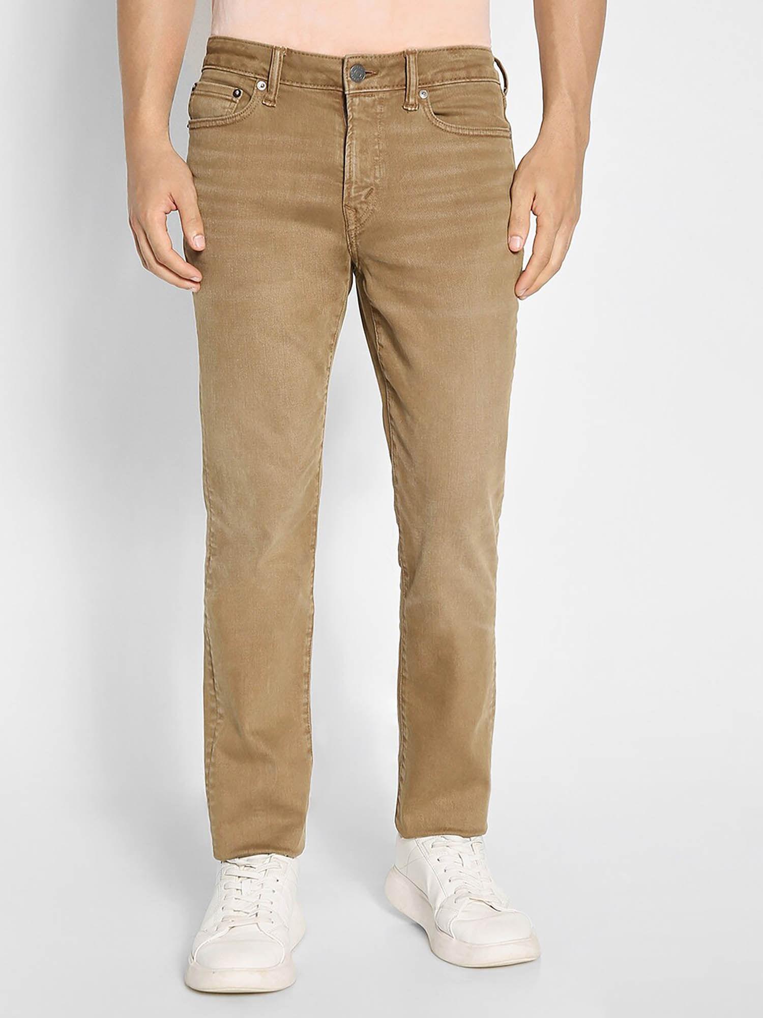 men khaki air flex+ slim jeans