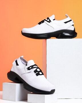 men knitted lace-up shoes