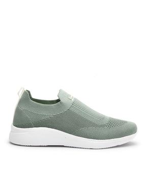 men knitted round-toe slip-on shoes