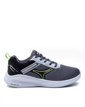 men knitted running sports shoes with lace fastening