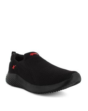 men knitted slip-on running shoes with round toes