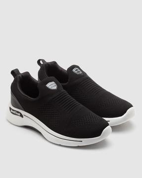 men knitted slip-on running sports shoes