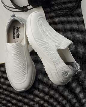 men knitted slip-on running sports shoes