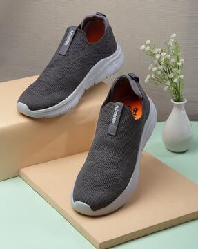 men knitted slip-on running sports shoes