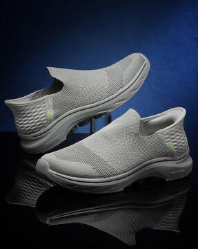 men knitted slip-on running sports shoes