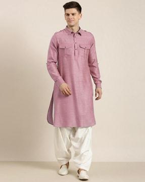 men kurta with flap pockets