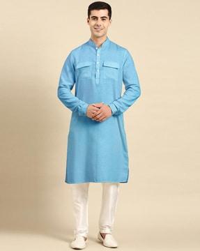 men kurta with flap pockets