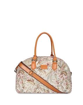 men leaf print duffle bag