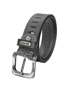 men leather belt with buckle closure