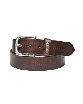 men leather belt with buckle closure