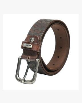 men leather belt with buckle closure
