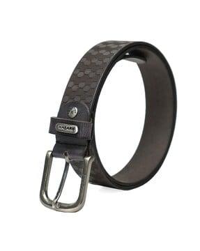 men leather belt with buckle closure