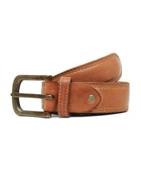 men leather belt with buckle closure