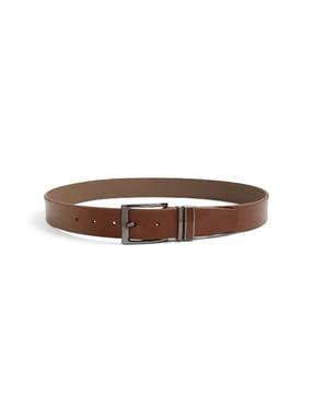 men leather belt with pin-buckle closure