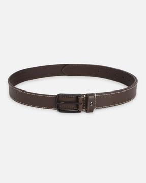 men leather belt with tang-buckle closure