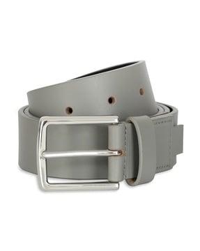 men leather belt with tang buckle closure