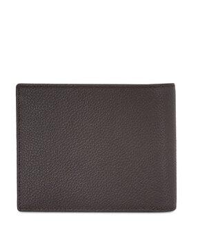 men leather bi-fold wallet with brand embossed