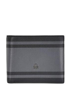 men leather bi-fold wallet with logo print