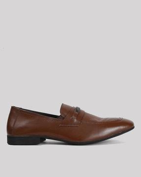 men leather bit loafers