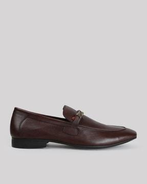 men leather bit loafers