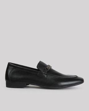 men leather bit loafers